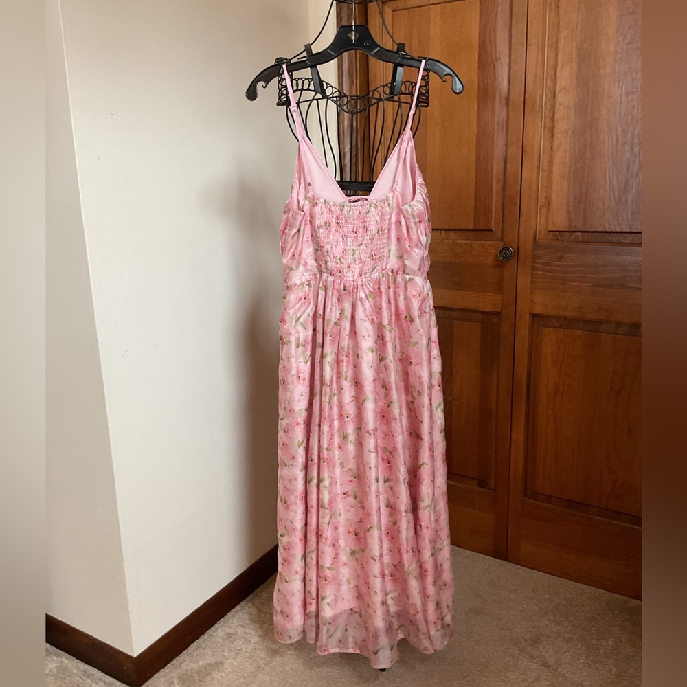 En Saison Pink Floral Midi Dress, Medium, New - Picture 4 of 9